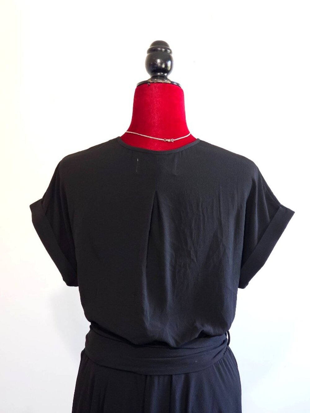 NWT Meghan Women's Black Jazmin Wrap Cap Sleeves Maxi Dress Sz XL 2335 - Picture 12 of 16